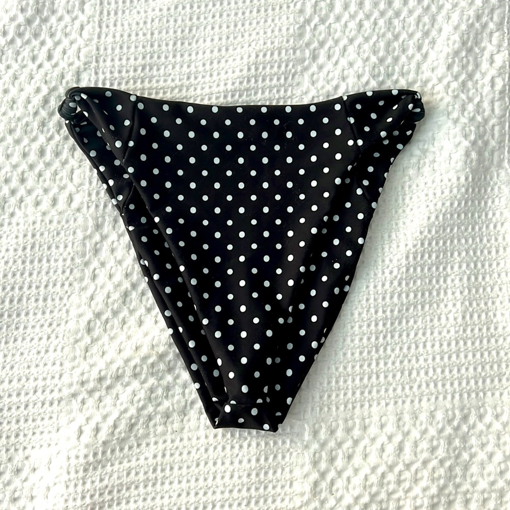 Black polka dot bikini